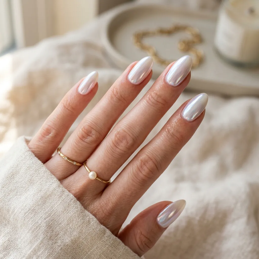 Glazed Donut Chrome Nails