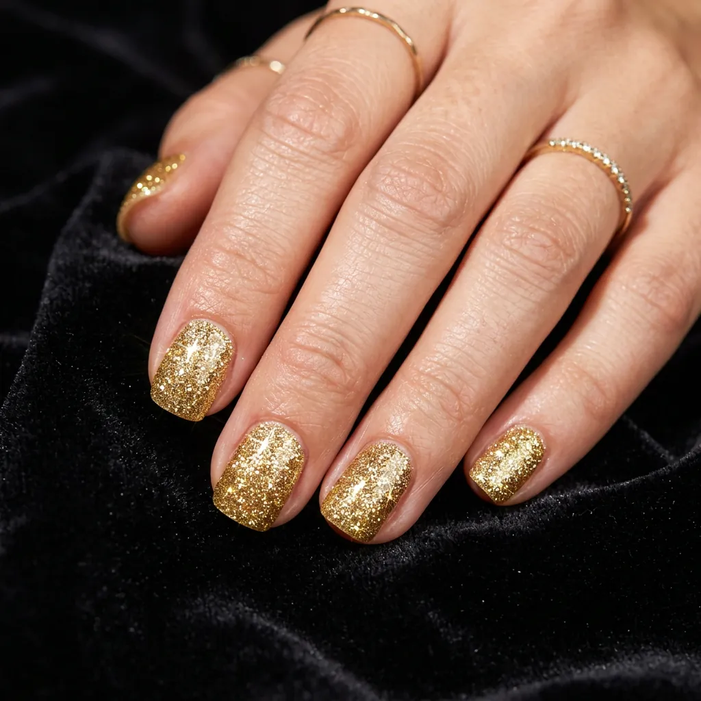 Glitter Short Acrylic Nail Ideas