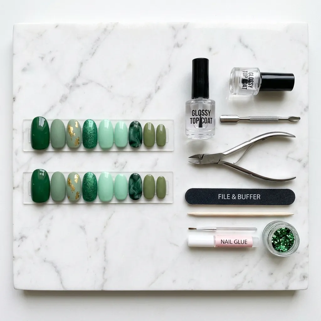 Nails Green Ideas: 30 Creative Looks to Inspire Your Next Manicure 25 Nails Green Press-On and DIY Ideas