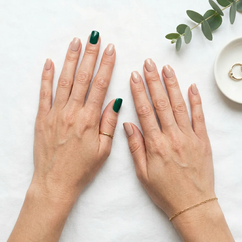 Nails Green Ideas: 30 Creative Looks to Inspire Your Next Manicure 24 Nails Green Accent Nail Ideas