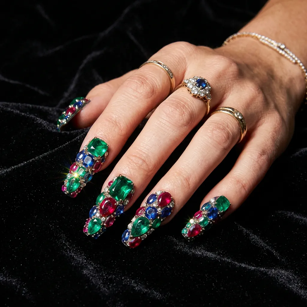 Jewel Encrusted Nail Ideas
