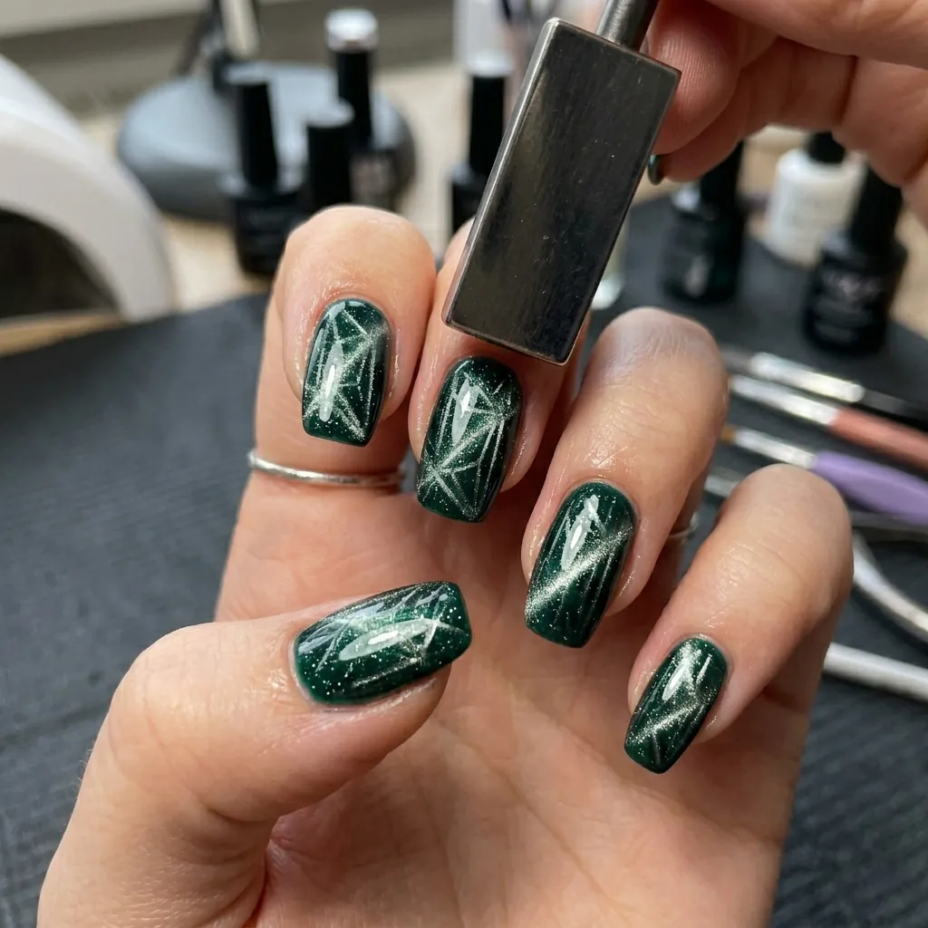 30 Nails Cat Eye Ideas:Stunning Looks To Try. 20 Magnetic nails cat eye