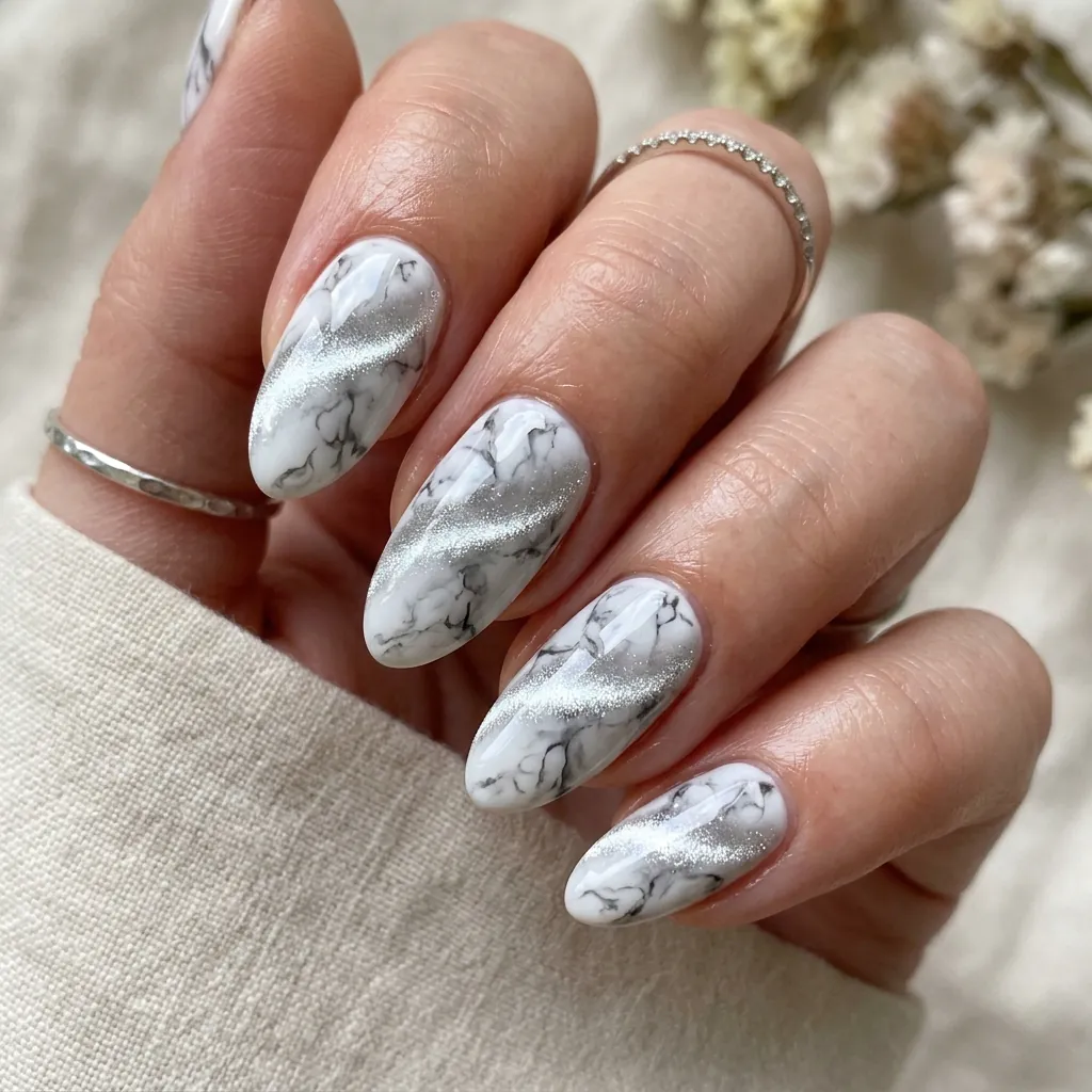 30 Nails Cat Eye Ideas:Stunning Looks To Try. 27 Marble Cat Eye Nails