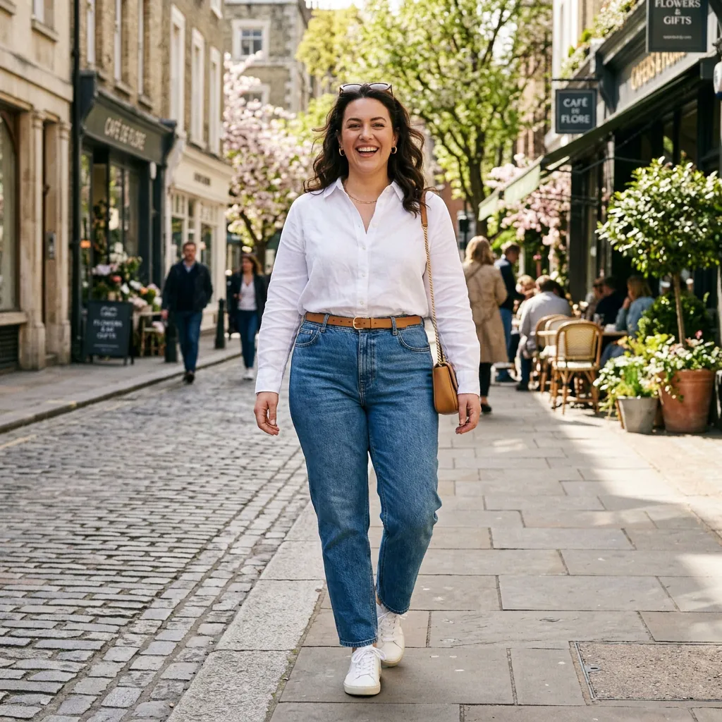 High Waisted Jeans Midsize Spring Outfits