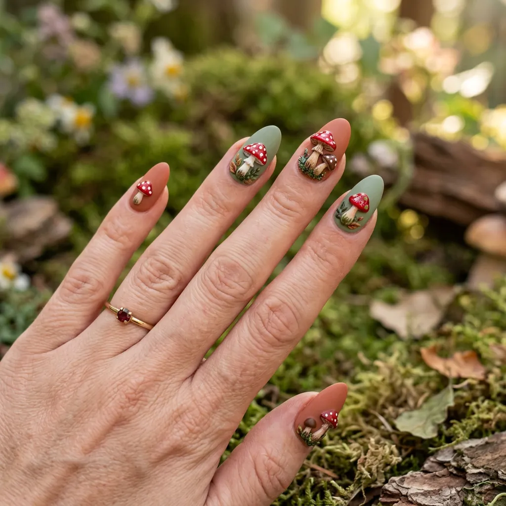 Mushroom Nails 3D Ideas