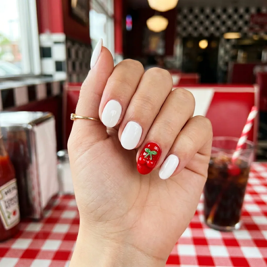 Nails With Cherry Charms