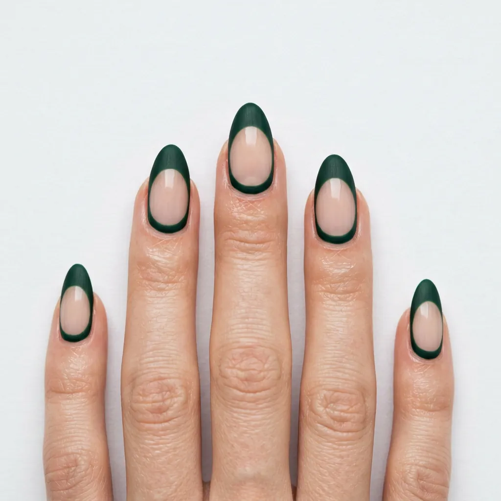 Nails Green Ideas: 30 Creative Looks to Inspire Your Next Manicure 26 Nails Green Negative Space Design Ideas