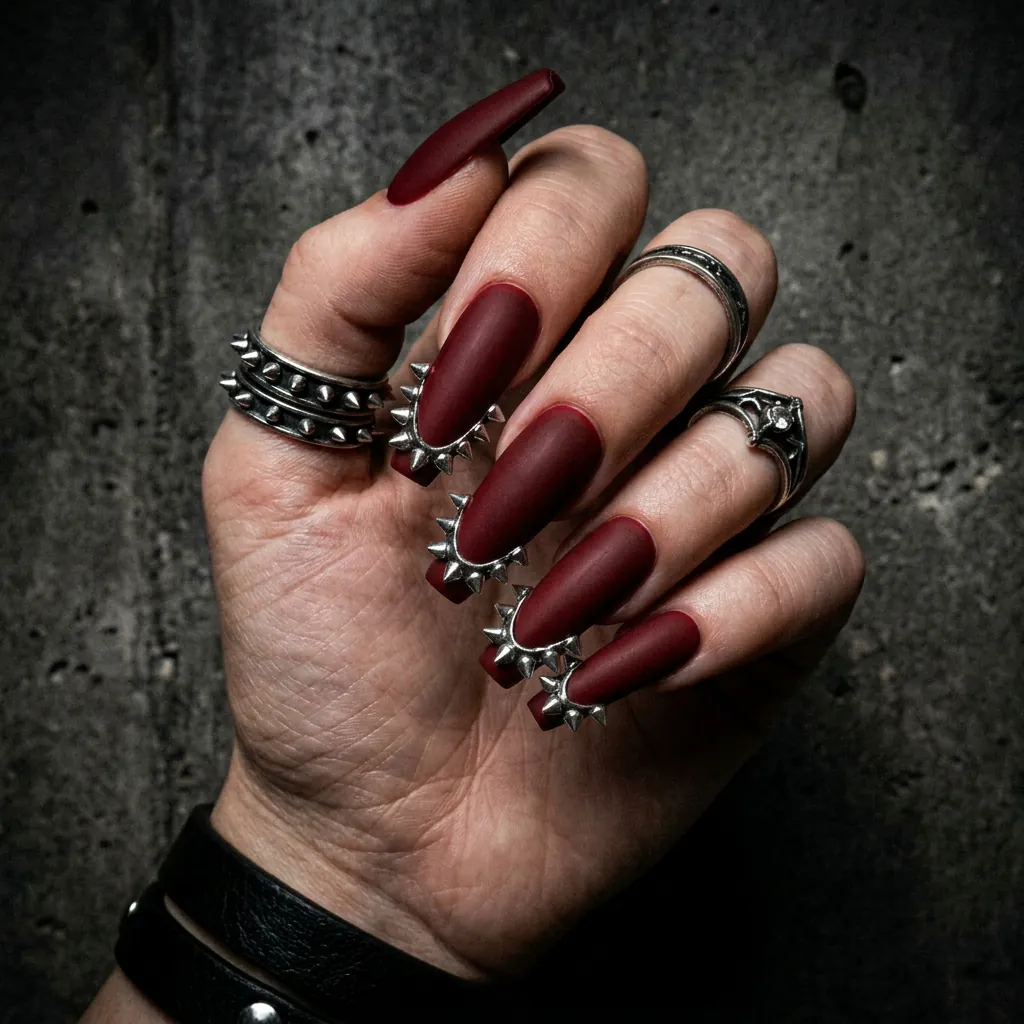 Nails With Spike Charms