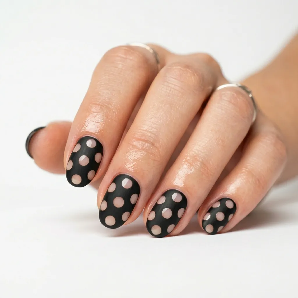 Negative Space Polka Dot Nails