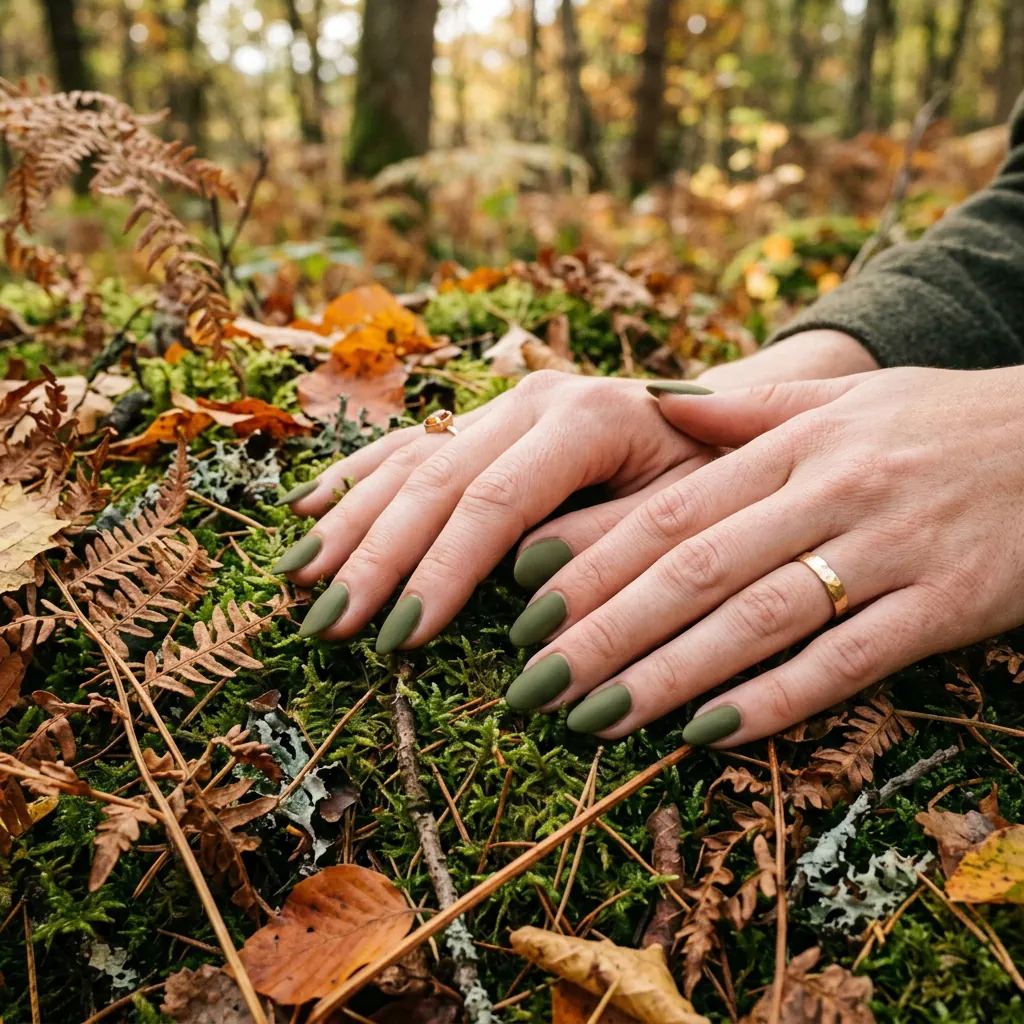 Fall Nails 2026 Olive Green