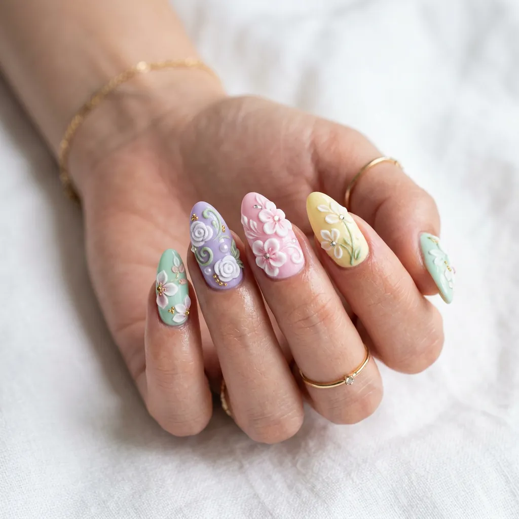 Pastel Nails 3D Ideas