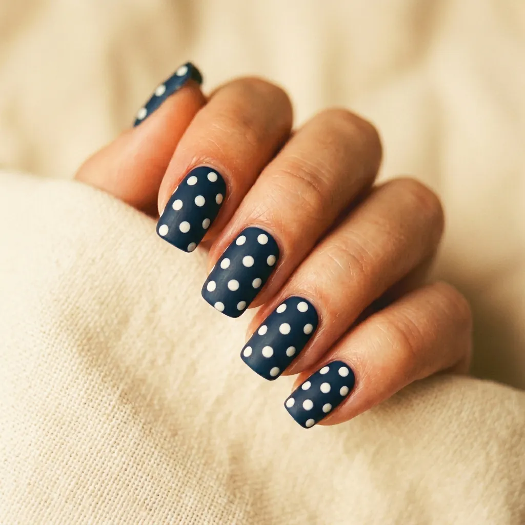 Retro Vintage Polka Dot Nails