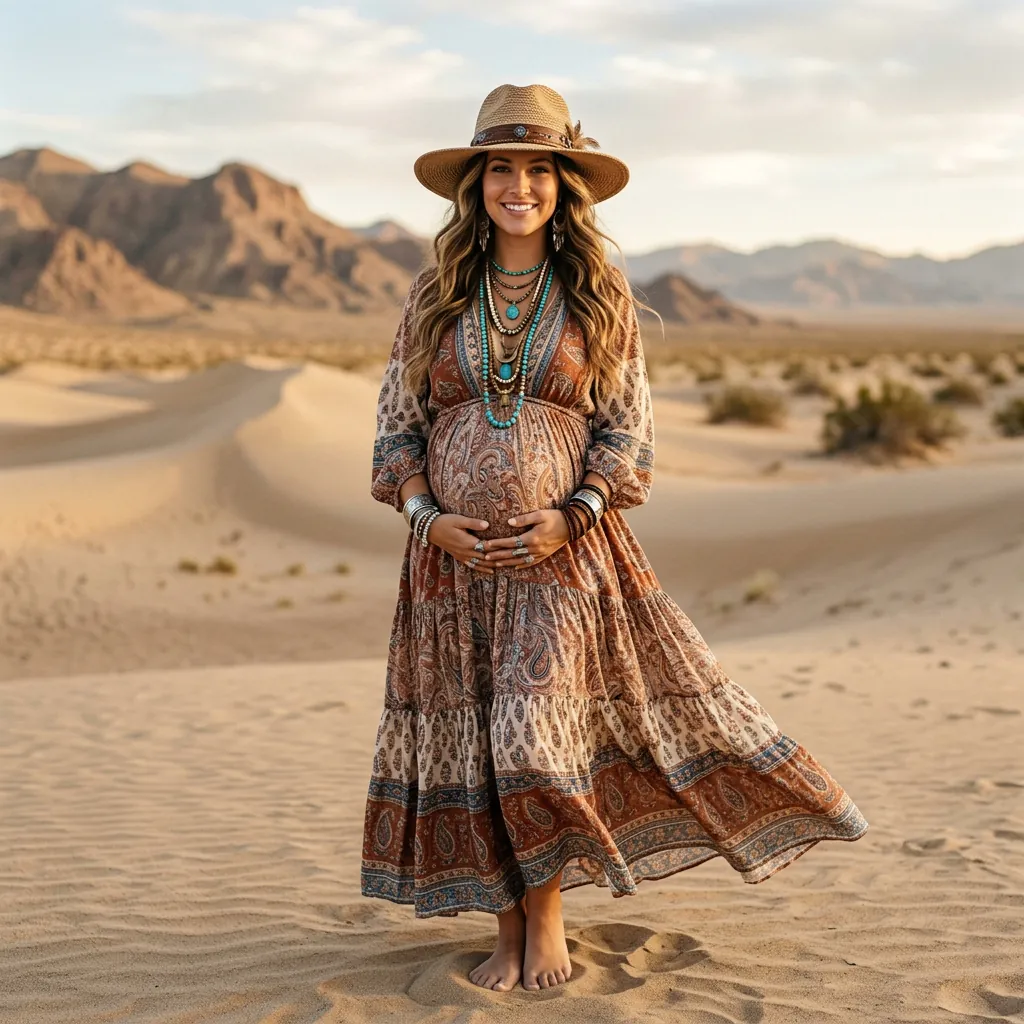 30 Stunning Pregnancy Outfits Ideas for Every Trimester 19 Boho Style Maternity Pregnancy Outfits