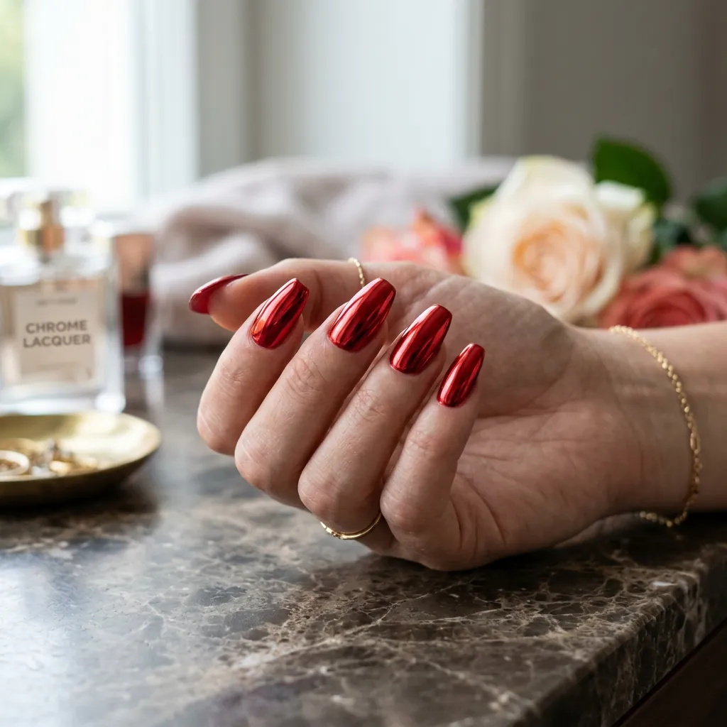 Red Chrome Nails