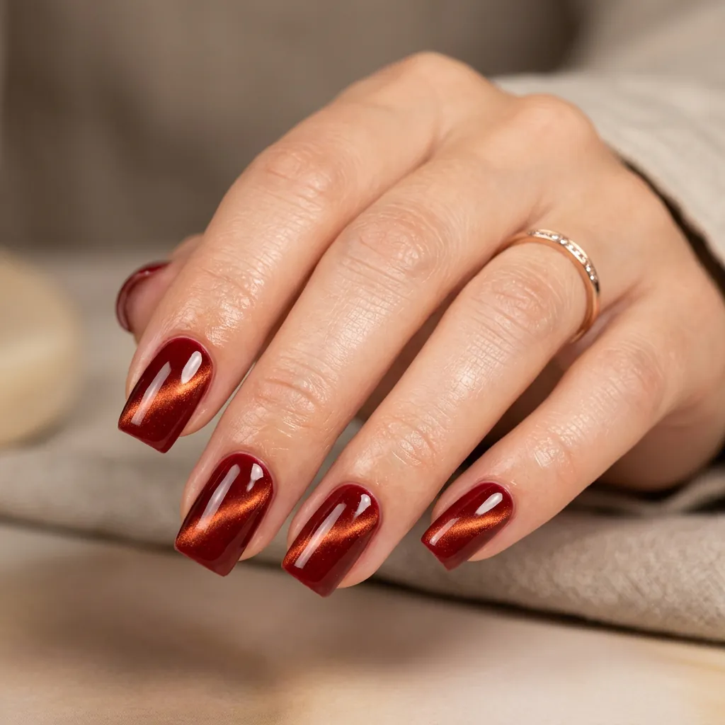 30 Nails Cat Eye Ideas:Stunning Looks To Try. 6 Red nails cat eye