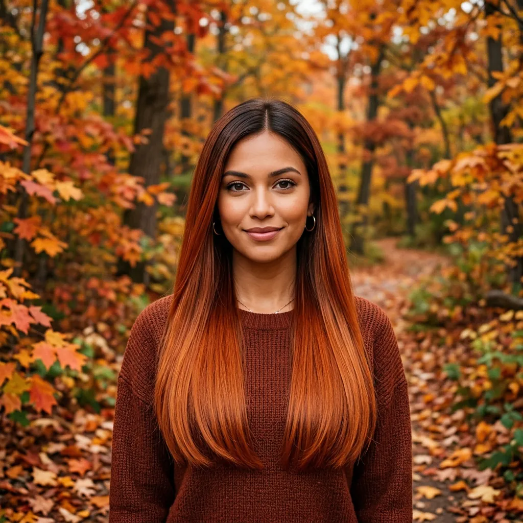Russet Ombre Hair Color Ideas