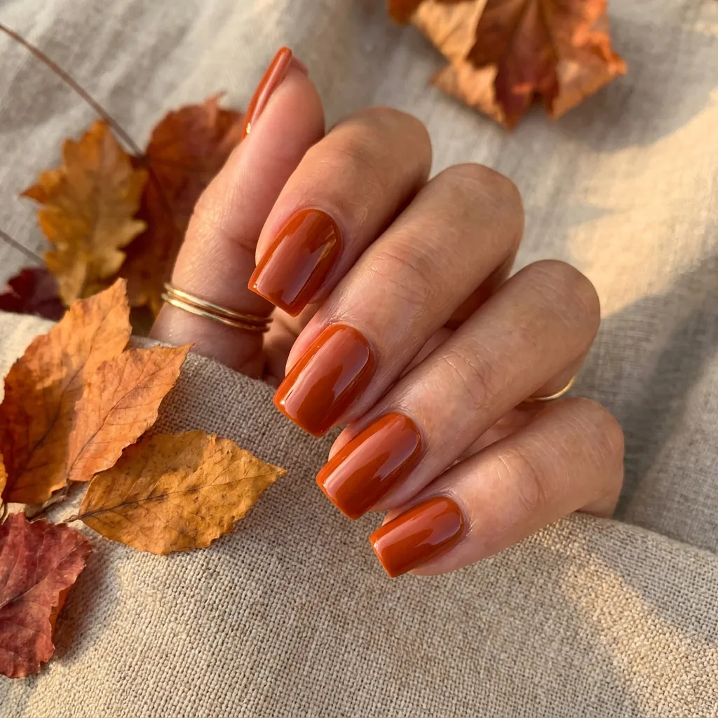 30 September Nails 2026 Ideas: Stunning Looks and Worth Trying 9 Rust Orange Nail Designs
