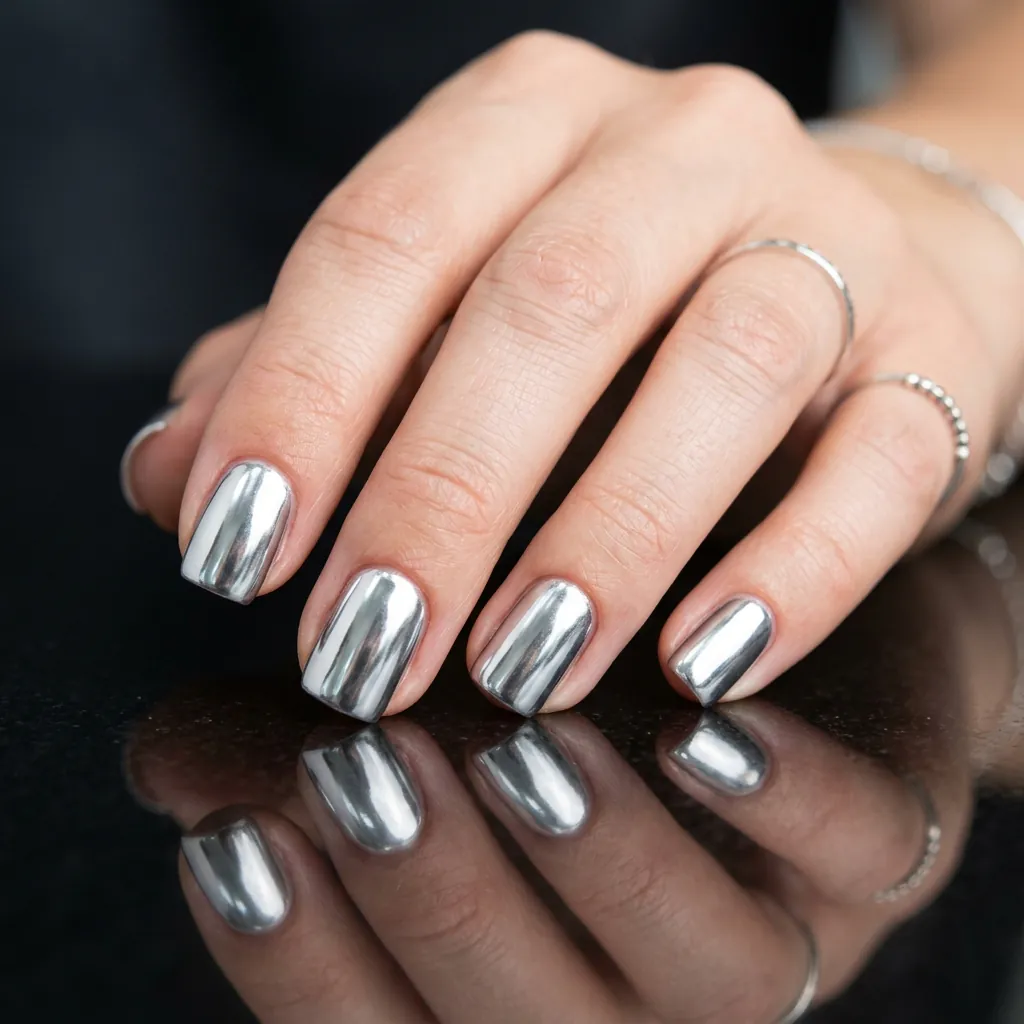 Chrome Short Acrylic Nail Ideas