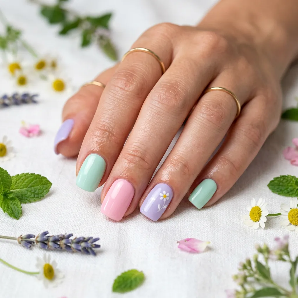 Pastel Short Acrylic Nail Ideas