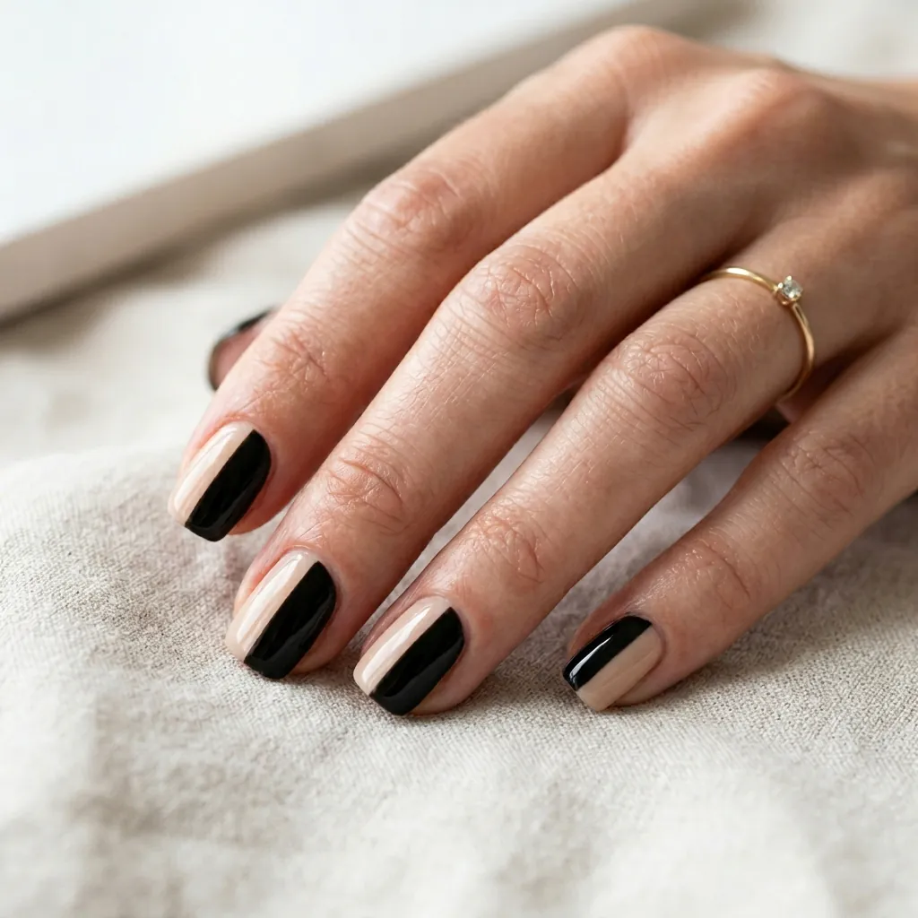 Two Tone Short Acrylic Nail Ideas