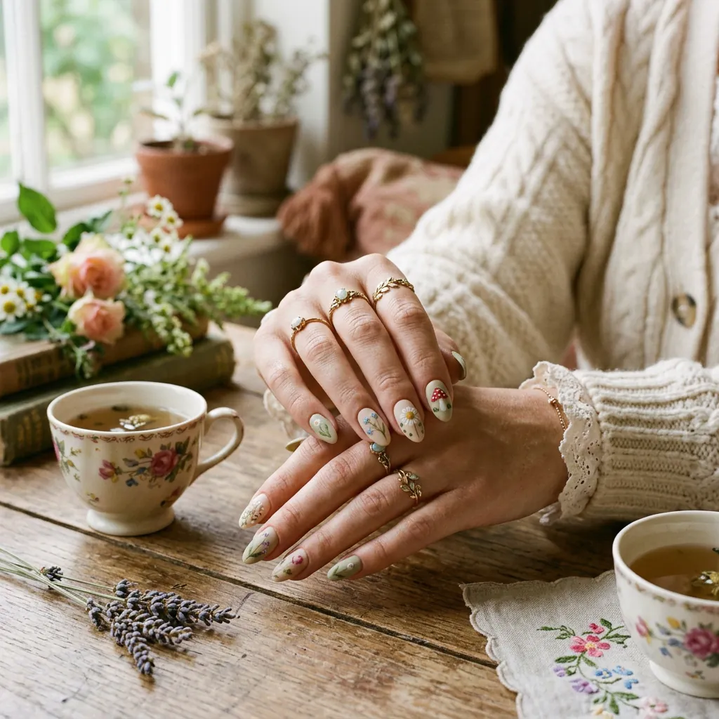 Soft Cottagecore Nails Inspired Whims