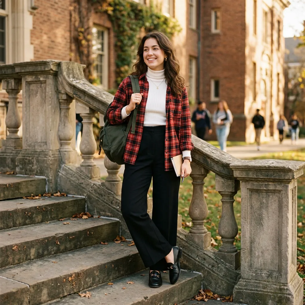 30 Outfit Ideas Winter School Mornings Made Easy and Stylish 13 Flannel Shirt outfit ideas winter school