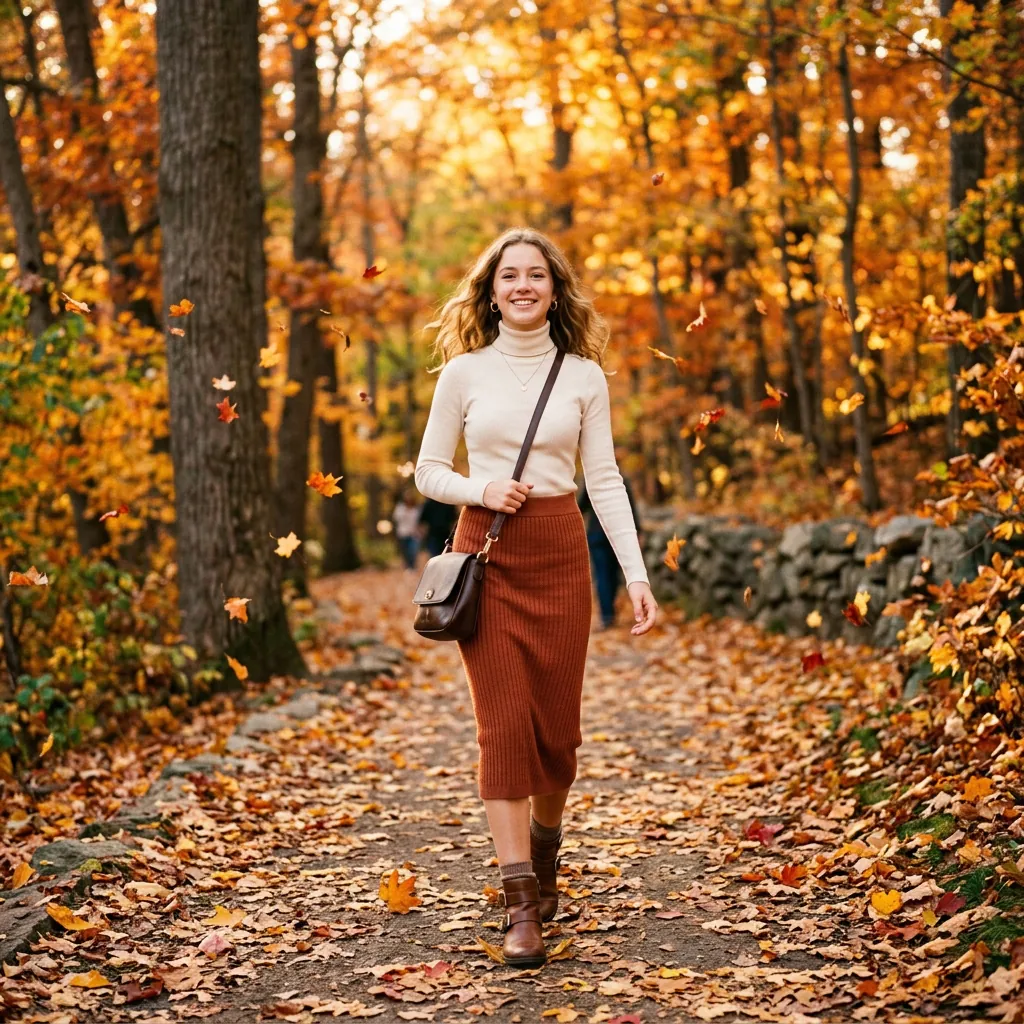 Fall Outfits for School: 30 Creative Ideas to Inspire Your Most Stylish Autumn Season Yet 22 Fall Outfit for School with Midi Skirt Ideas