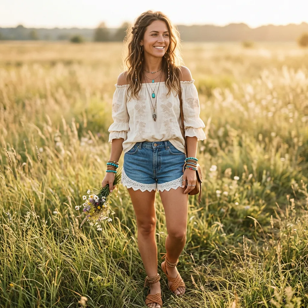 Boho Shorts Outfit Ideas