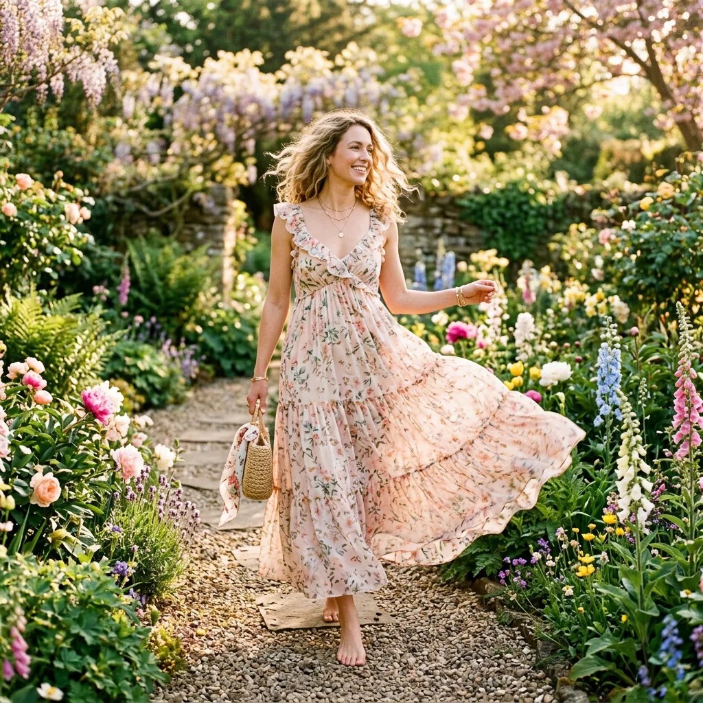 Comfy Spring Outfits Flowy Maxi Dress Ideas