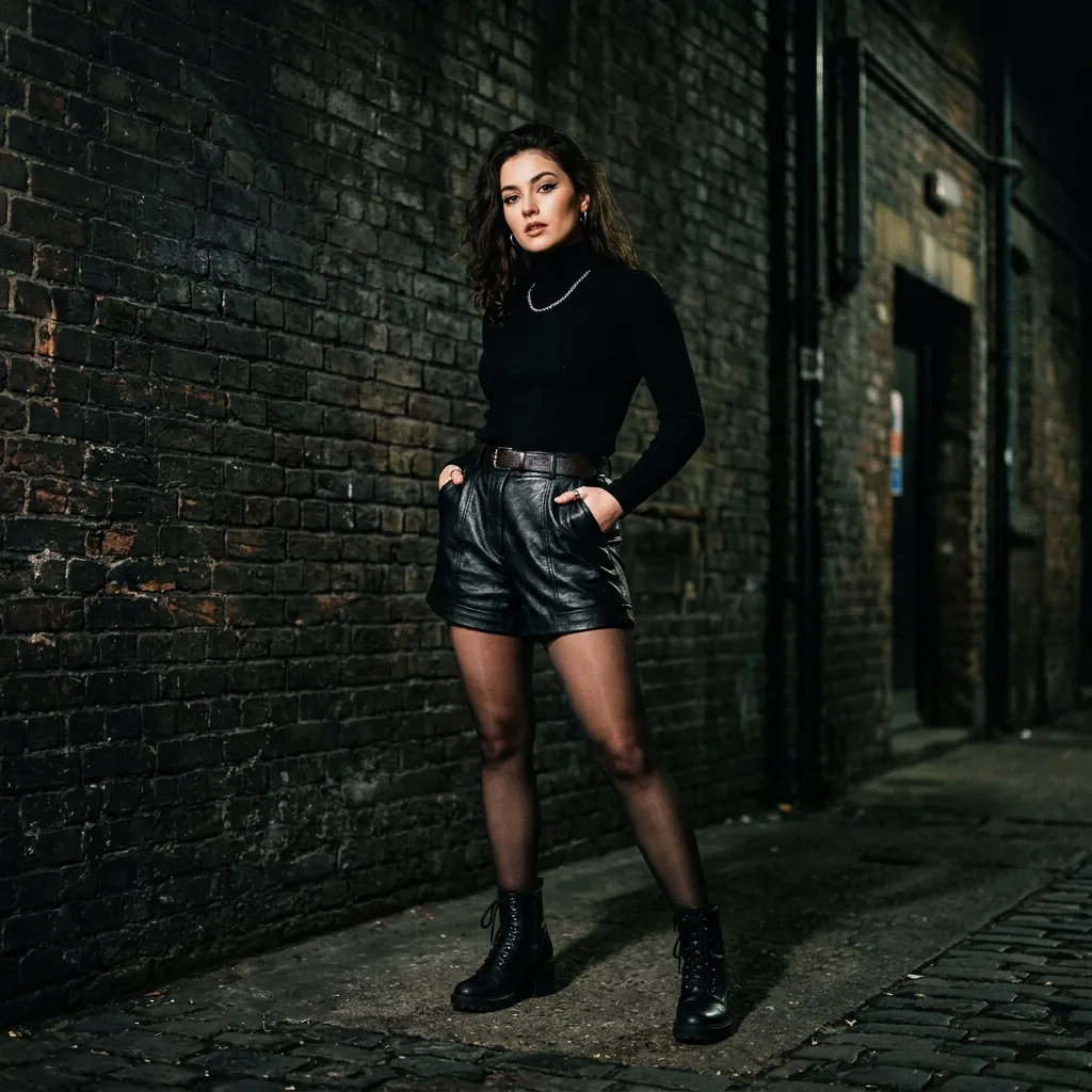 Leather Shorts Outfit Ideas