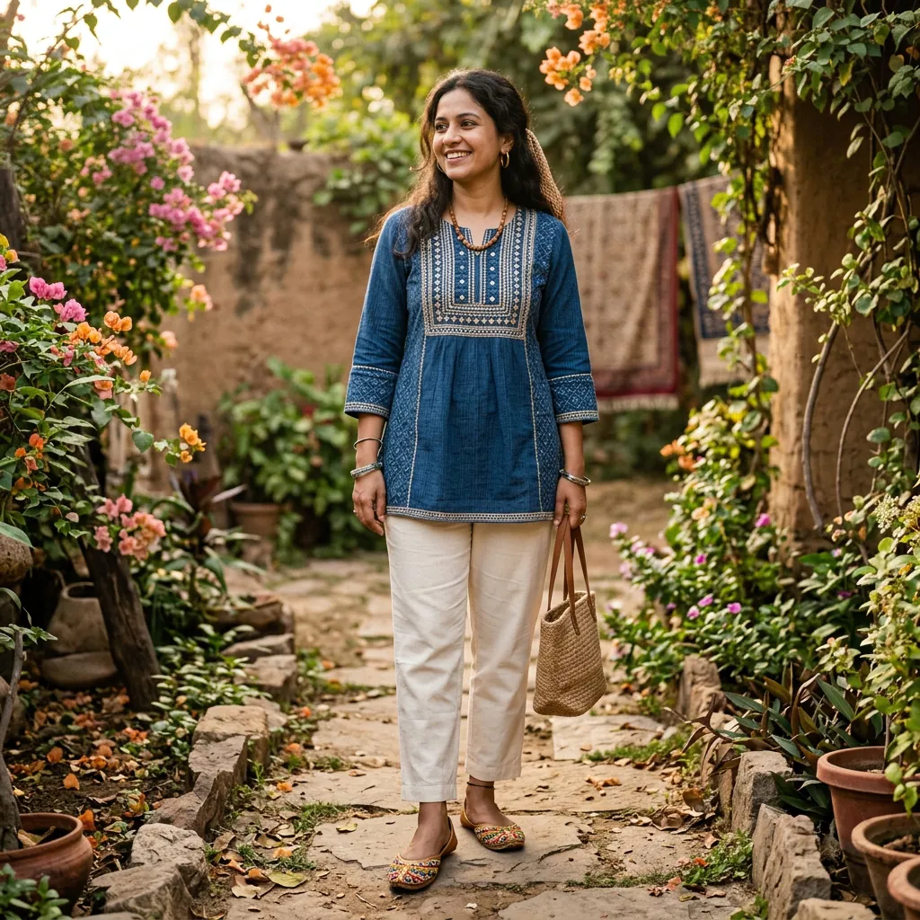 30 Short Kurti Outfit Ideas That Will Transform Your Ethnic Wardrobe 25 Short Kurti with Flats Ideas