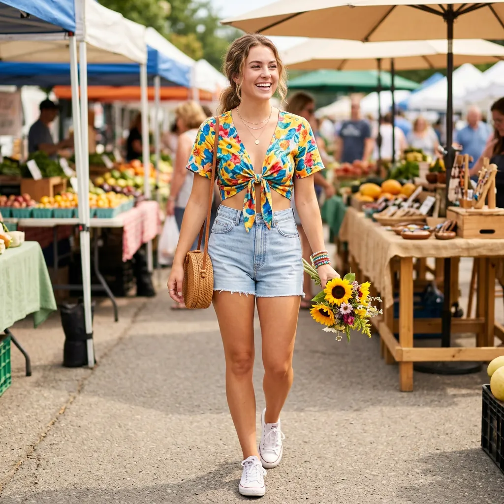 Shorts and Crop Top Outfit Ideas