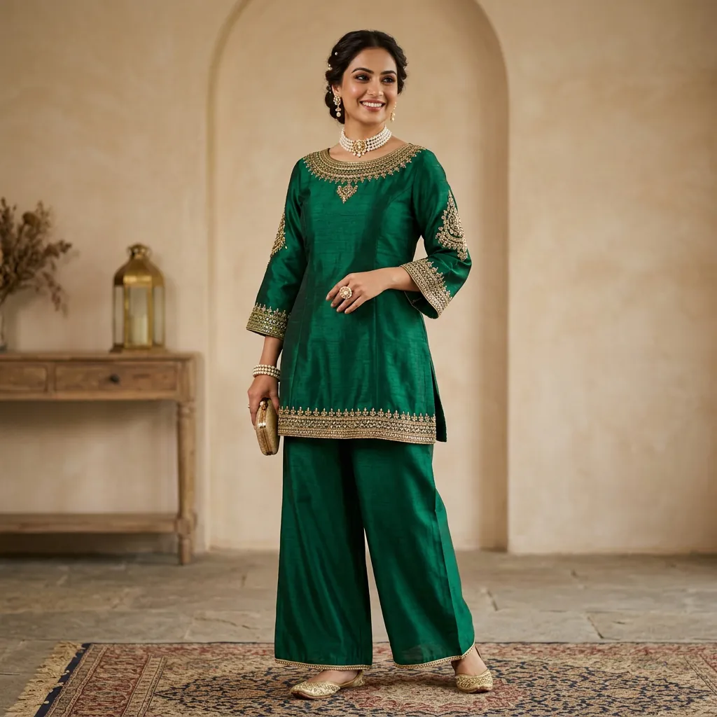30 Short Kurti Outfit Ideas That Will Transform Your Ethnic Wardrobe 12 Silk Short Kurti outfit Ideas