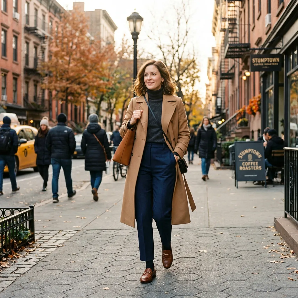 30 NYC Winter Outfits Ideas: Trendy Looks for the Cold Season 31 Transitional Early Winter Light Layer Outfit