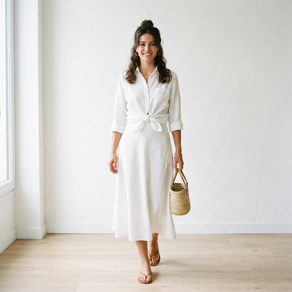 White Outfit Ideas: 30 Creative Looks to Inspire Your Next Stunning Style 14 White Outfit Idea White Shirt Ideas