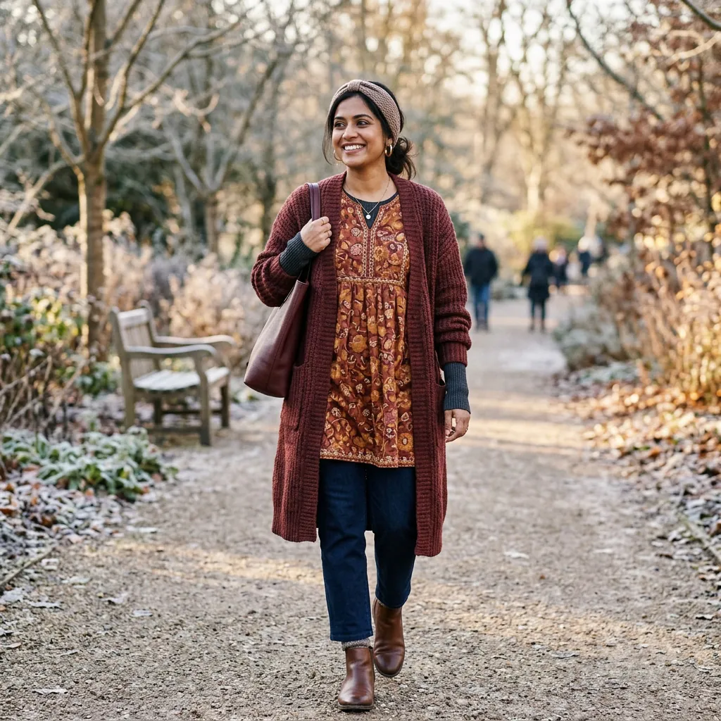 30 Short Kurti Outfit Ideas That Will Transform Your Ethnic Wardrobe 19 Short kurti outfit ideas for Winter Layering