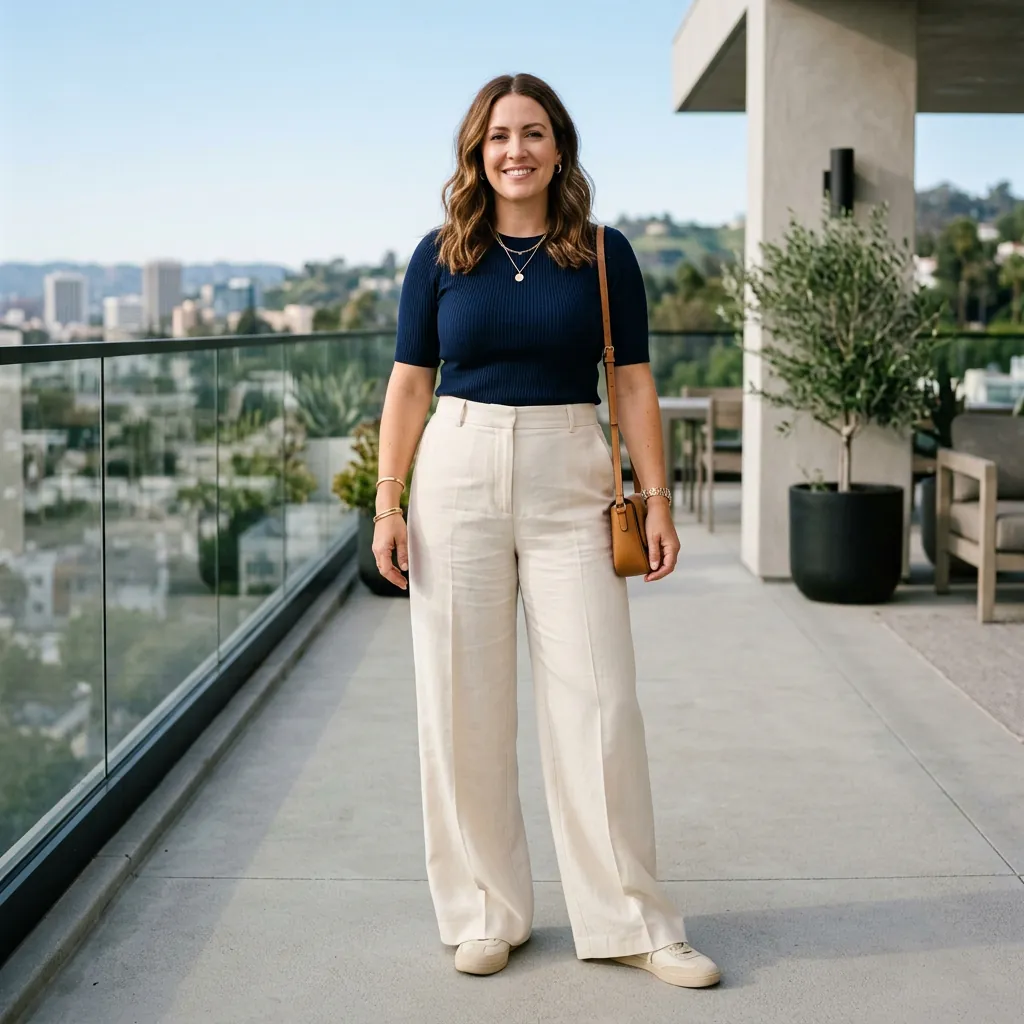 Wide Leg Trouser Midsize Spring Outfits