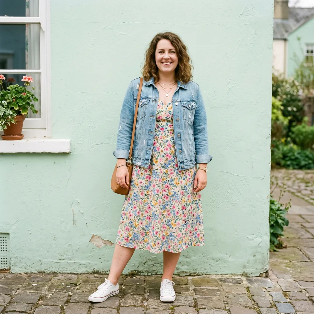 Denim Jacket Layering Midsize Spring Outfits