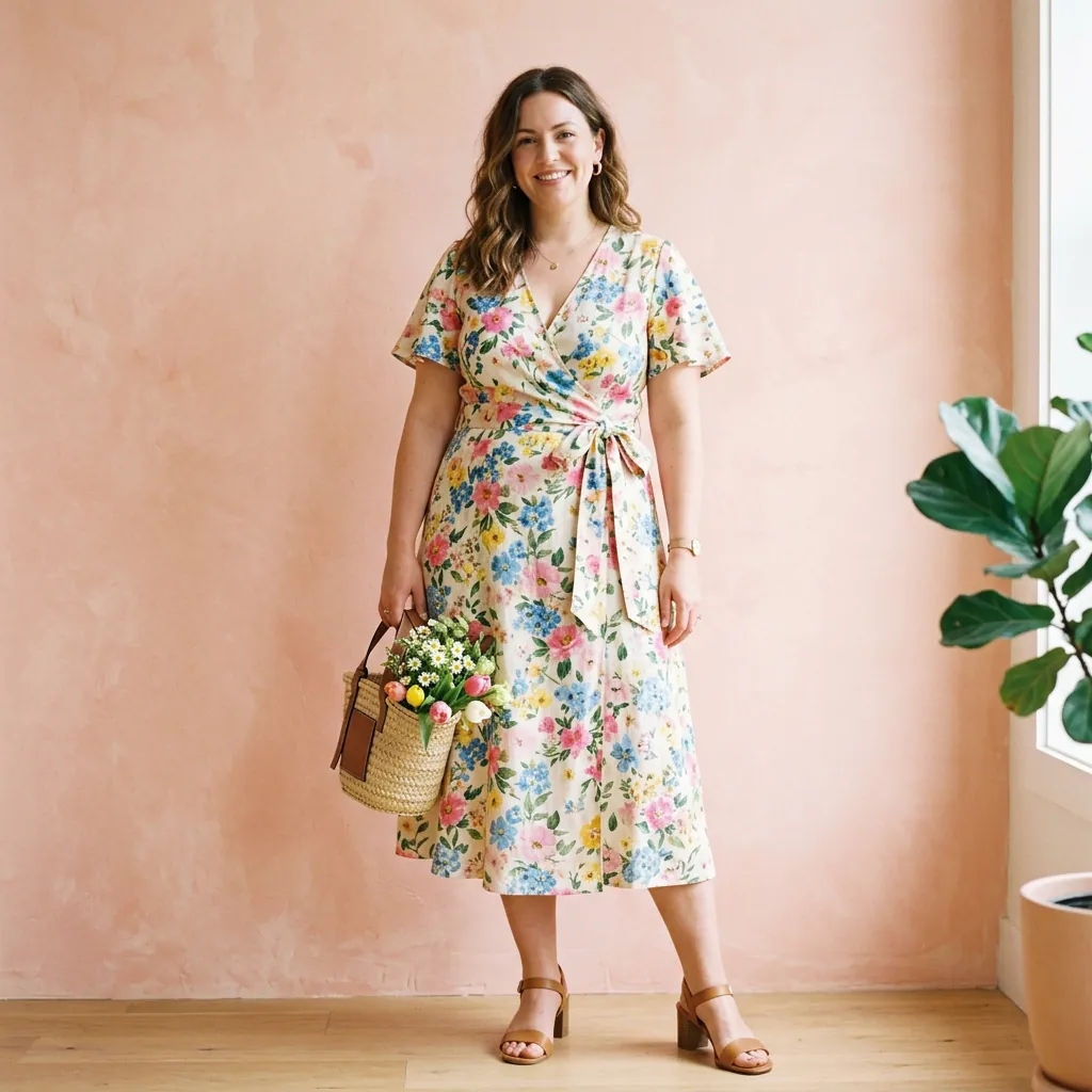 Wrap Dress Midsize Spring Outfits