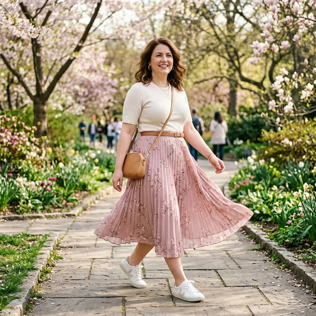 Flowy Midi Skirt Midsize Spring Outfits