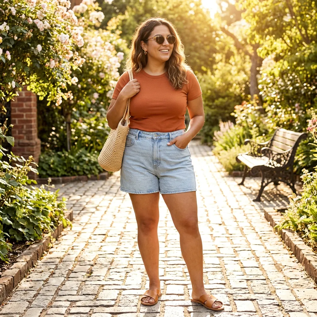 High Waisted Shorts Midsize Spring Outfits