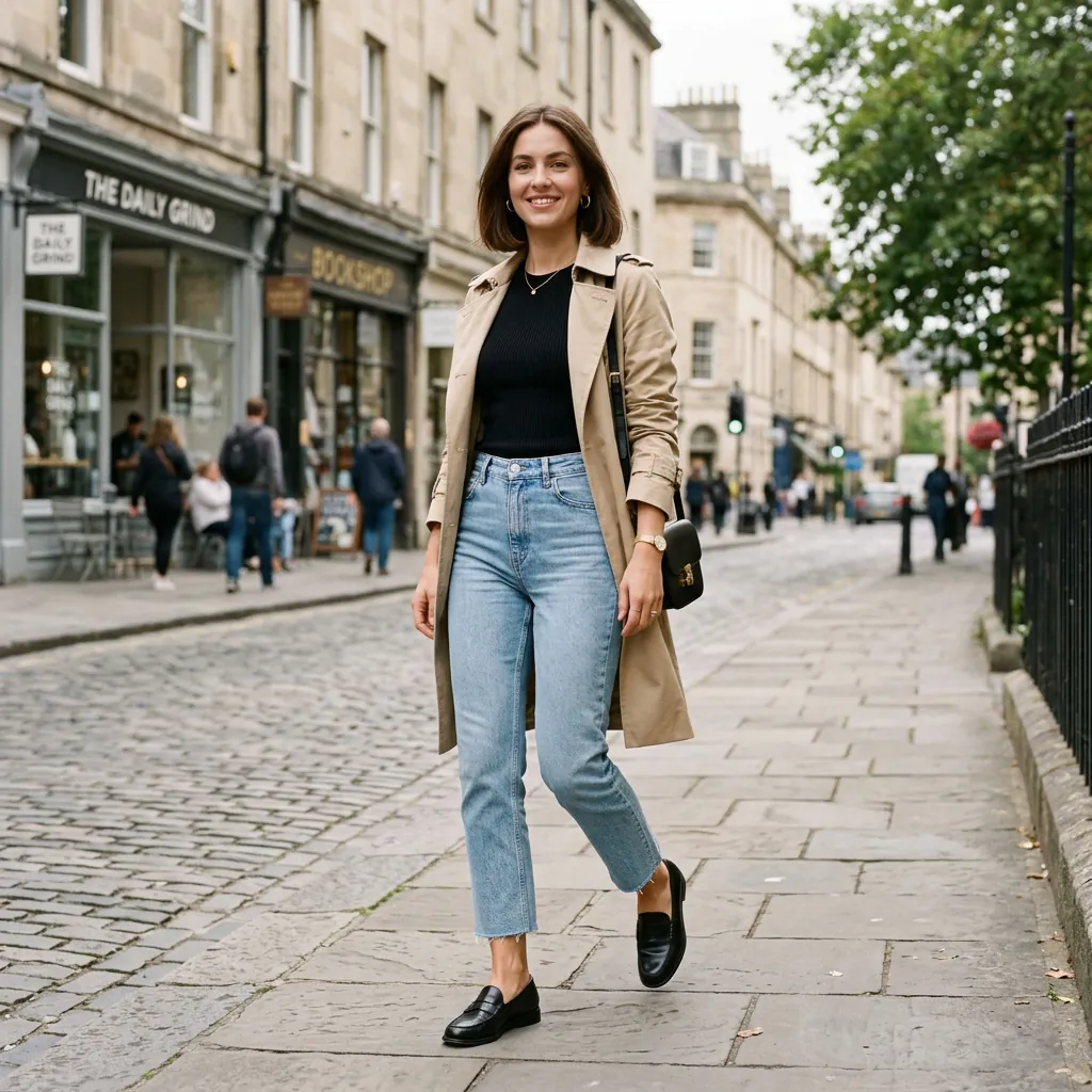 Outfit Ideas Jeans: 30 Stylish Ways to Wear Denim 31 Woman wearing jeans and loafers 202606211818