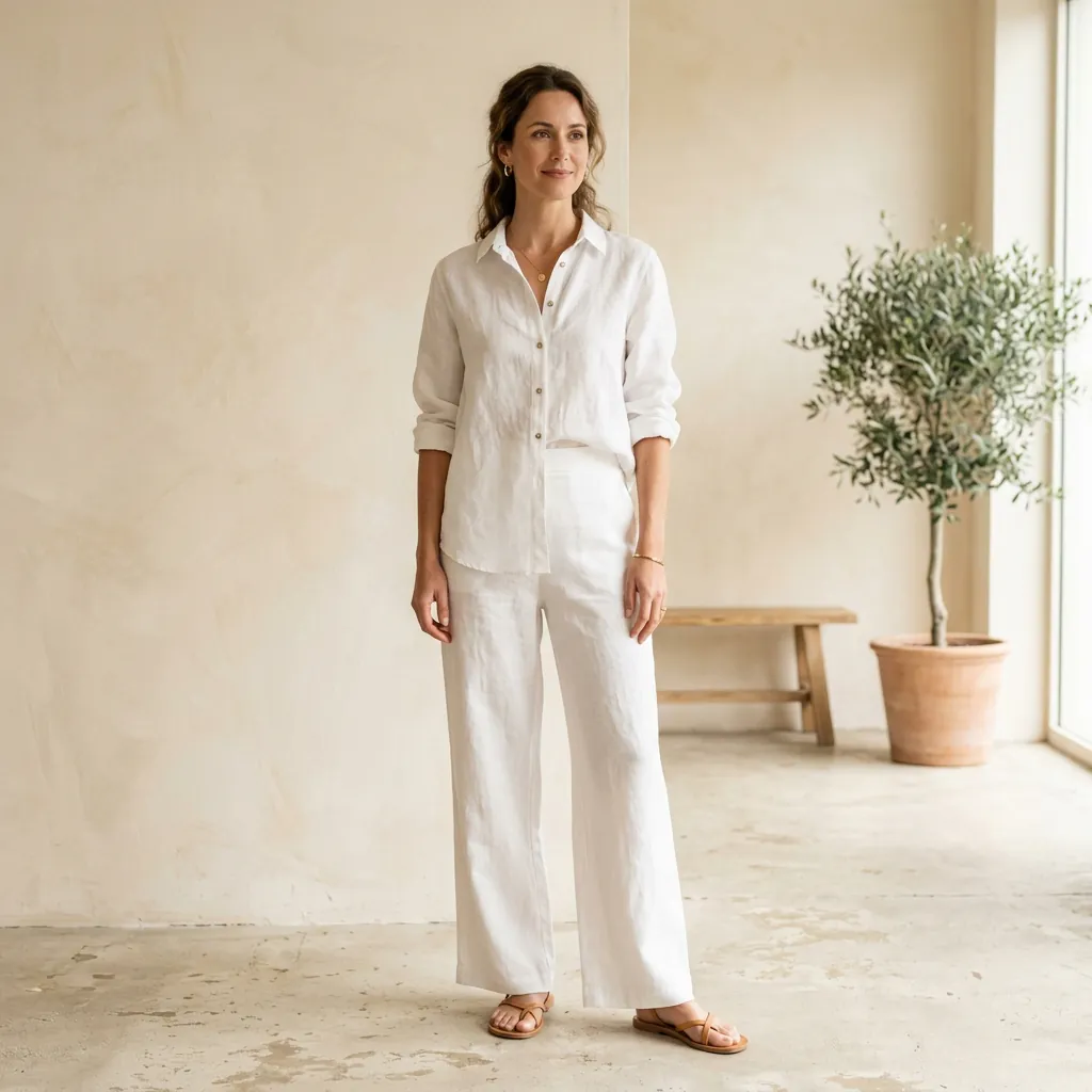 White Outfit Ideas: 30 Creative Looks to Inspire Your Next Stunning Style 3 White Outfit Ideas Linen Set Ideas