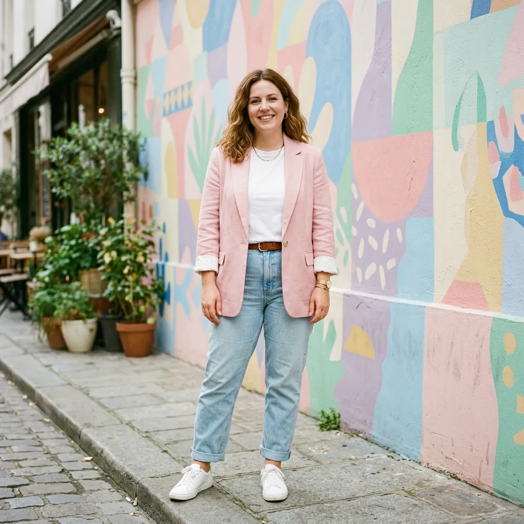Pastel Blazer Midsize Spring Outfits 