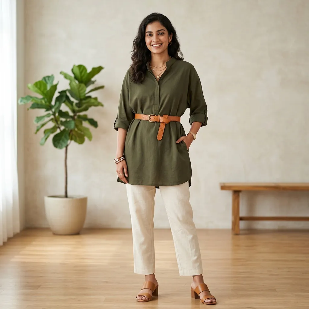 30 Short Kurti Outfit Ideas That Will Transform Your Ethnic Wardrobe 21 Short kurti outfit ideas with Belt