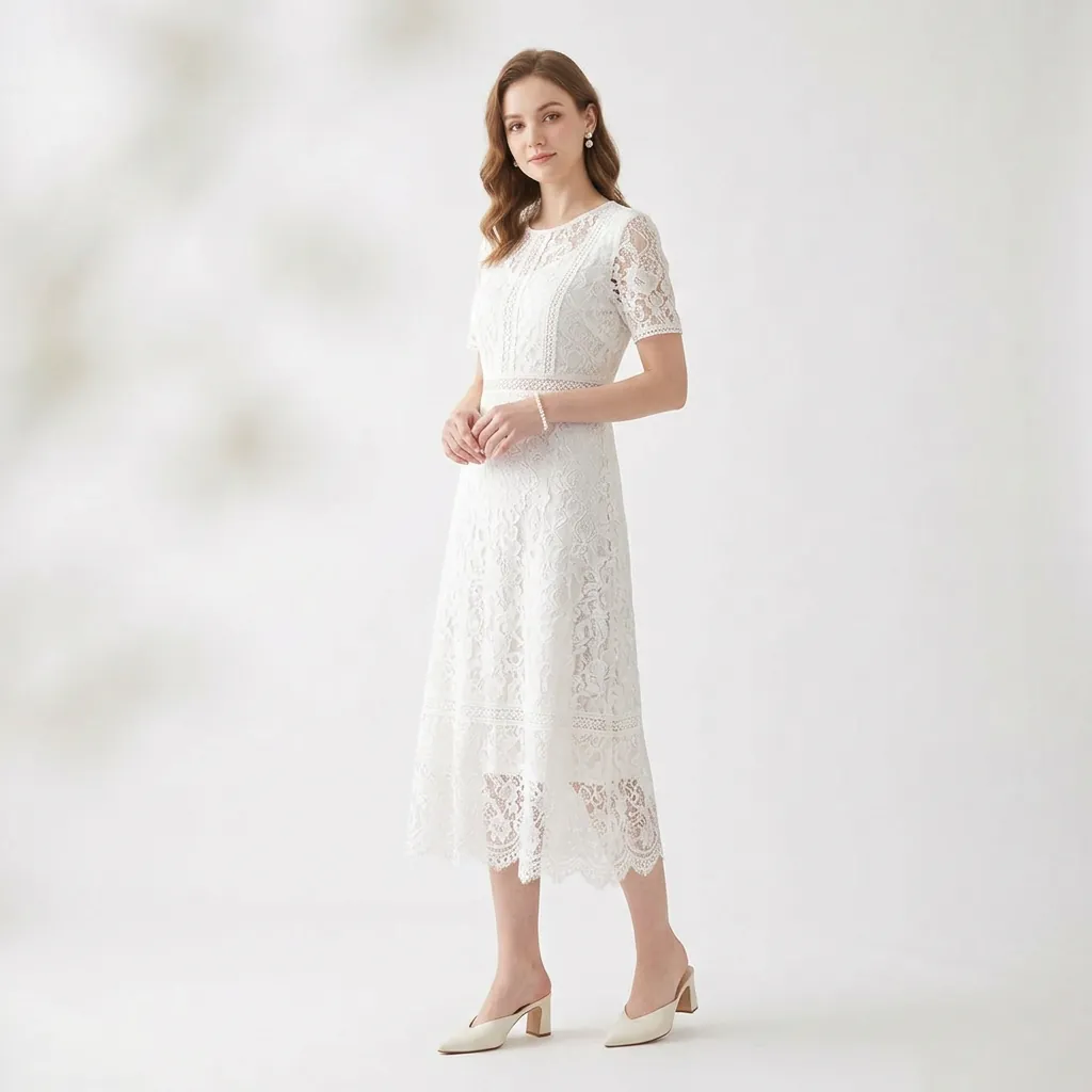 White Outfit Ideas: 30 Creative Looks to Inspire Your Next Stunning Style 29 White Outfit Idea White Lace Detail Ideas