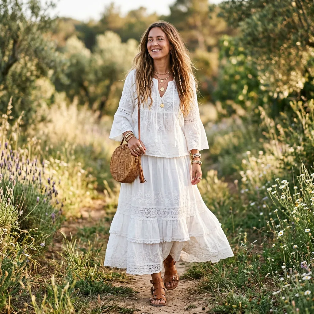 White Outfit Ideas: 30 Creative Looks to Inspire Your Next Stunning Style 21 White Outfit Idea White Bohemian Ideas
