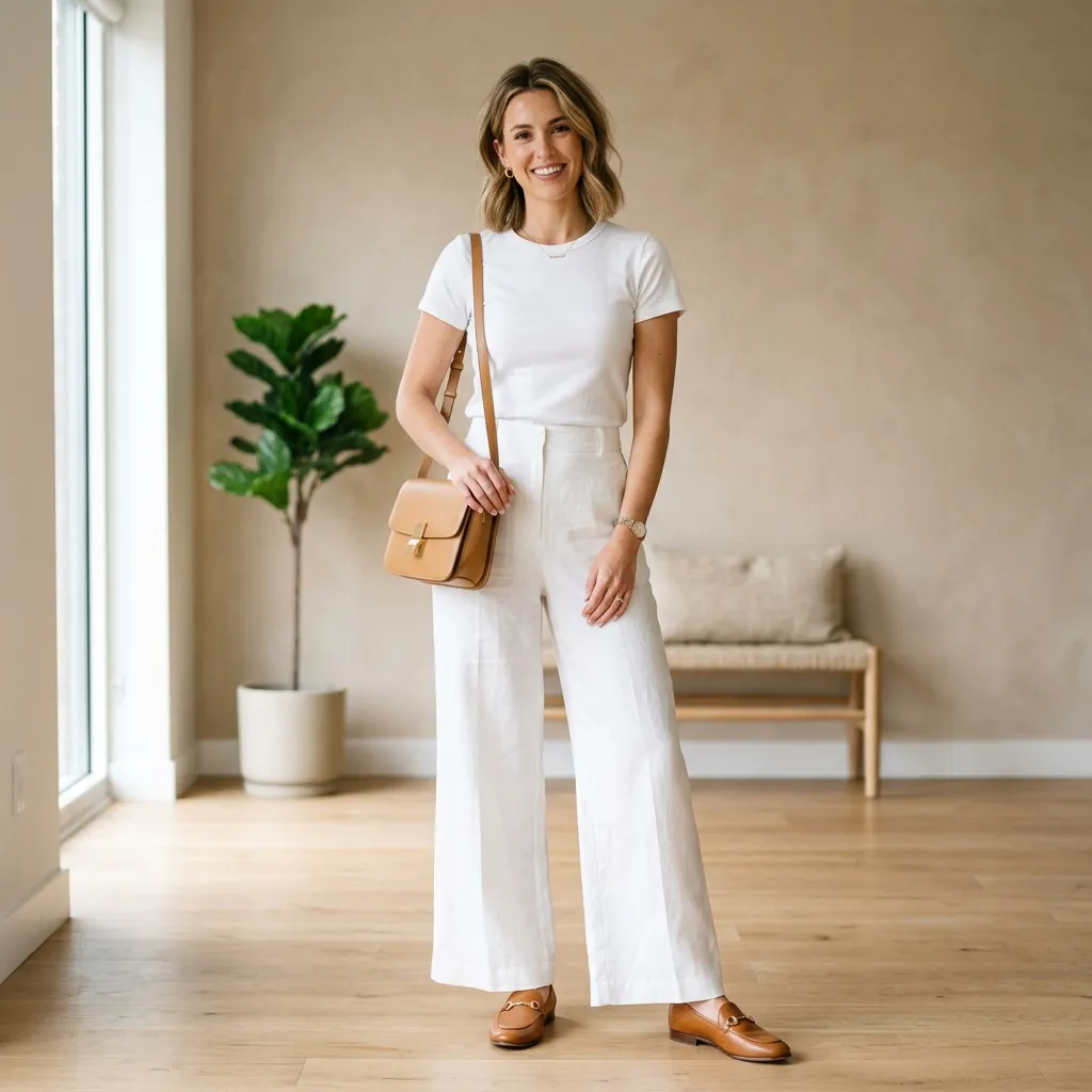 White Outfit Ideas: 30 Creative Looks to Inspire Your Next Stunning Style 13 White Outfit Idea White Trousers Ideas