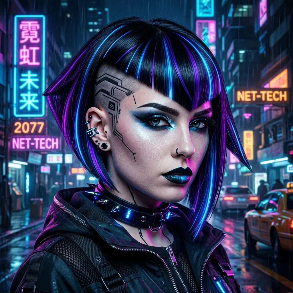 30 Goth Hairstyles Ideas: The Ultimate Guide to Dark and Dramatic Hair 21 Cyberpunk goth hairstyles Idea