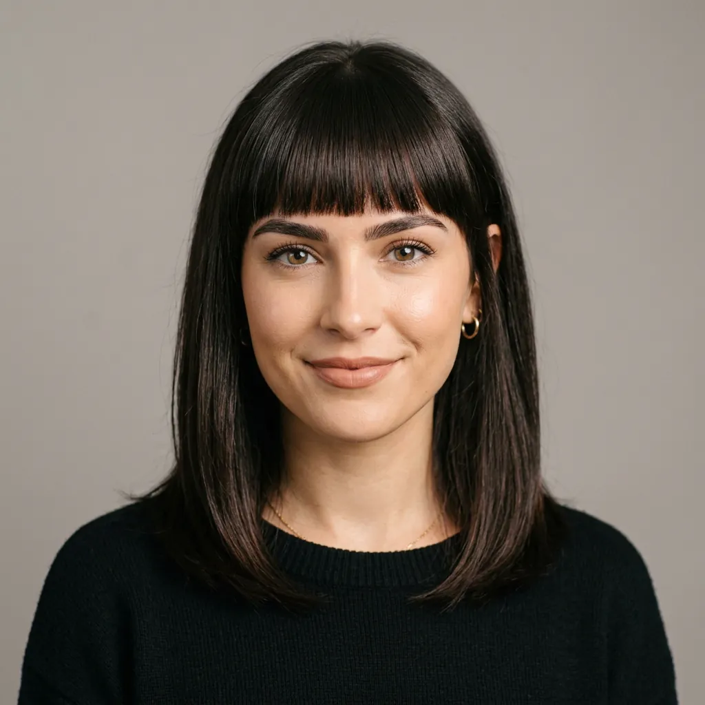 Brow Skimming Bangs Hairstyle Ideas